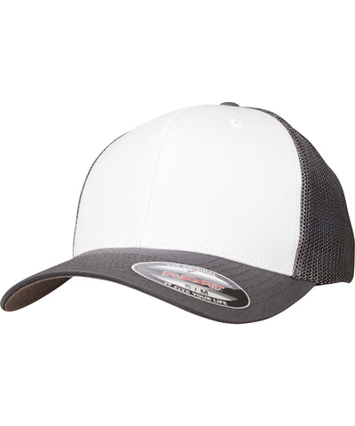 Flexfit malla frontal de colores (6511CF) | Gris Oscuro/Blanco/Gris Oscuro
