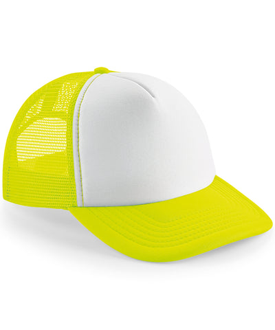 Gorra trucker vintage de snapback | Amarillo Fluorescente/Blanco