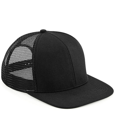 Gorra trucker de 6 paneles con visera plana original | Negro/Negro