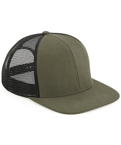 Gorra trucker de 6 paneles con visera plana original | Verde Oliva/Negro