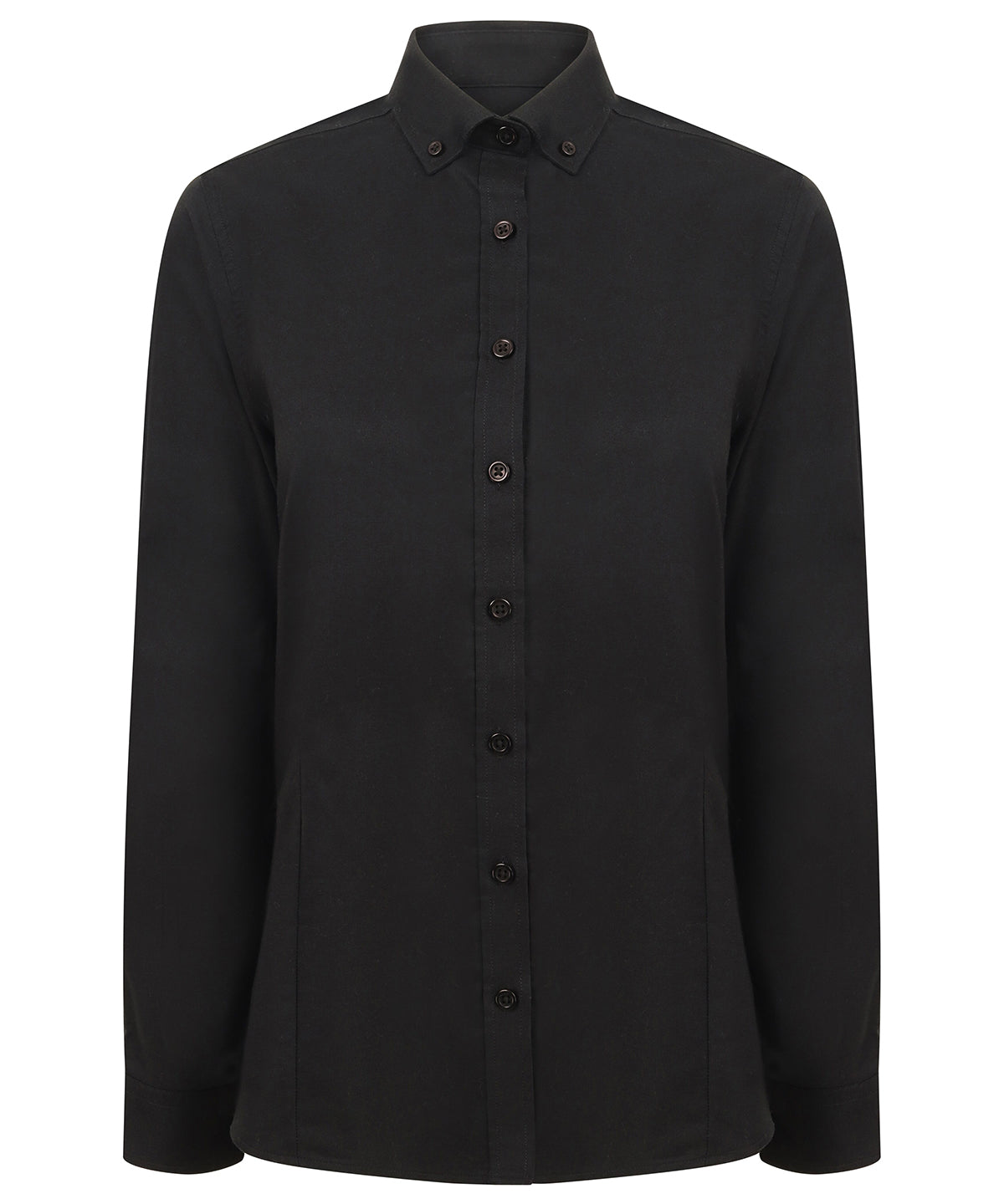 Camisa Oxford de manga larga moderna para mujer | Negro