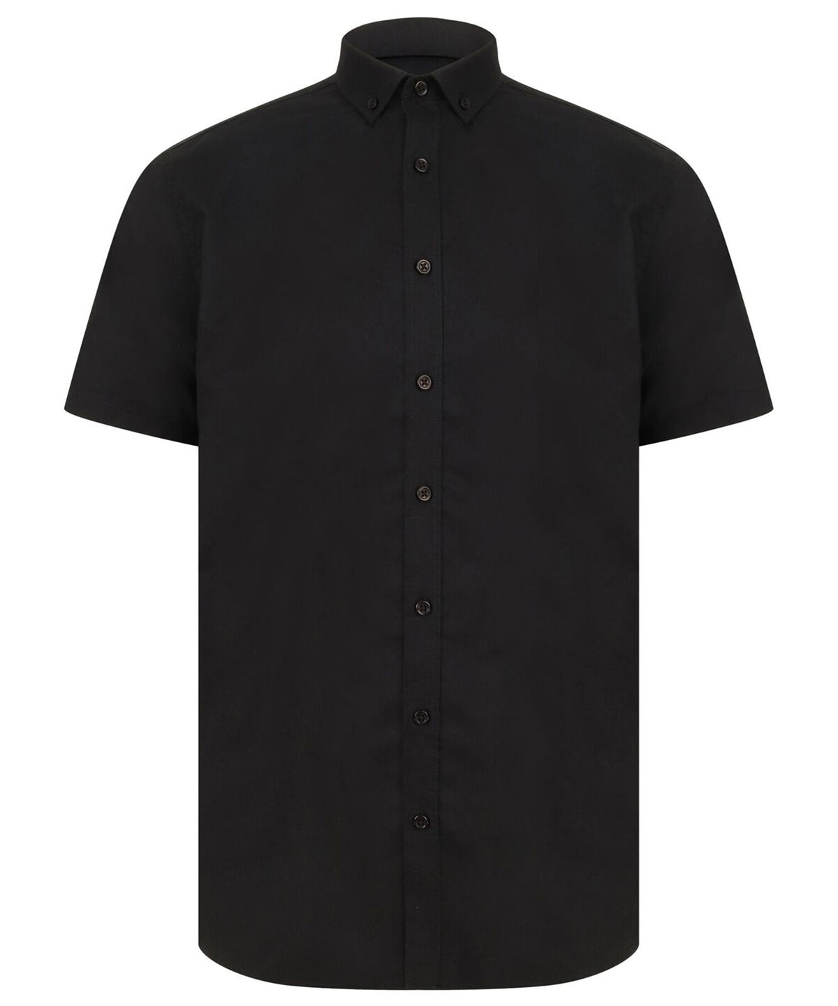 Camisa Oxford de manga corta moderna | Negro