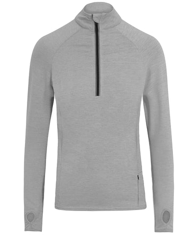 Camiseta Cool Flex de manga larga con cremallera media | Gris Plateado