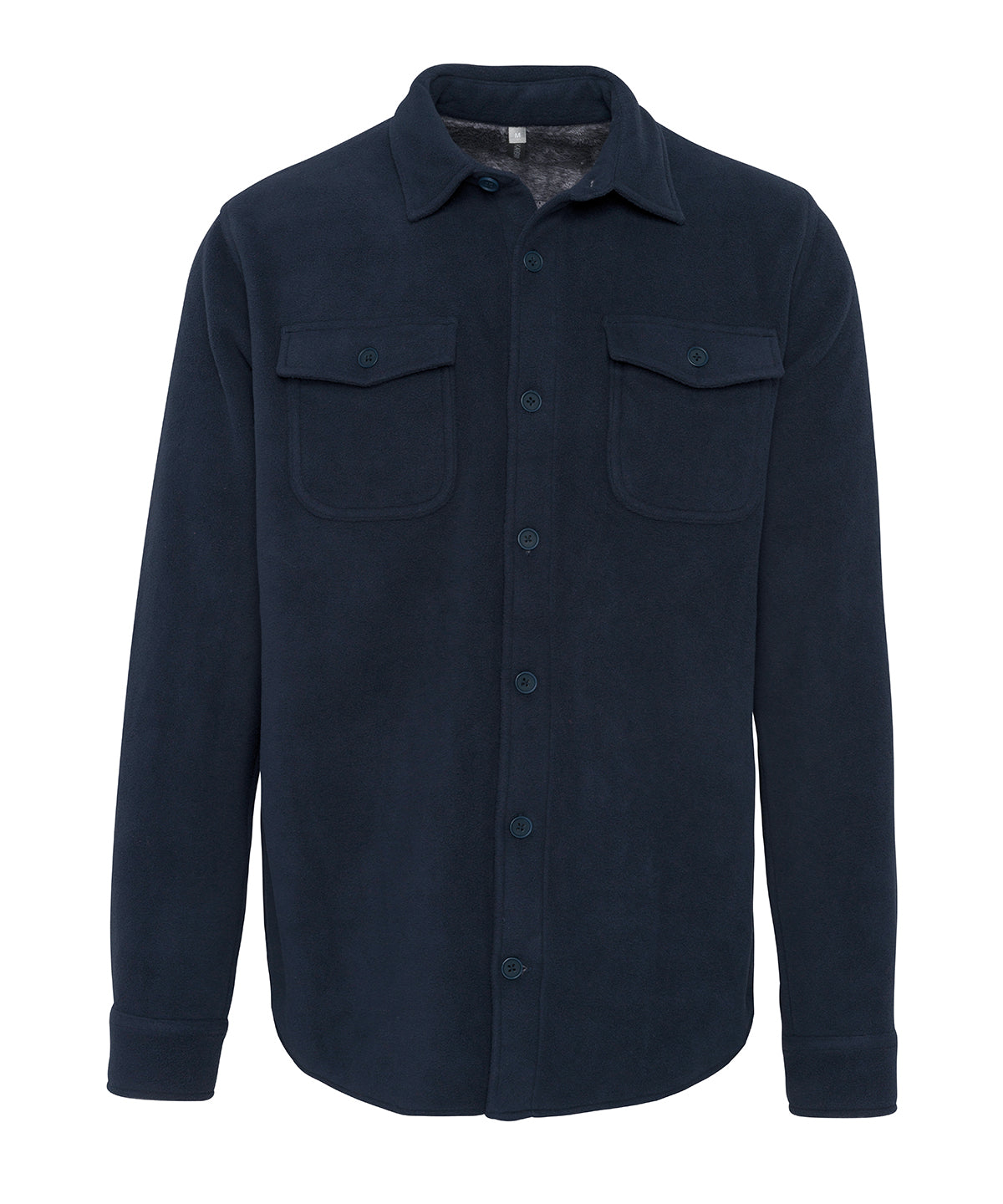 Camisa de franela forrada de sherpa | Azul Marino/Gris Tormenta