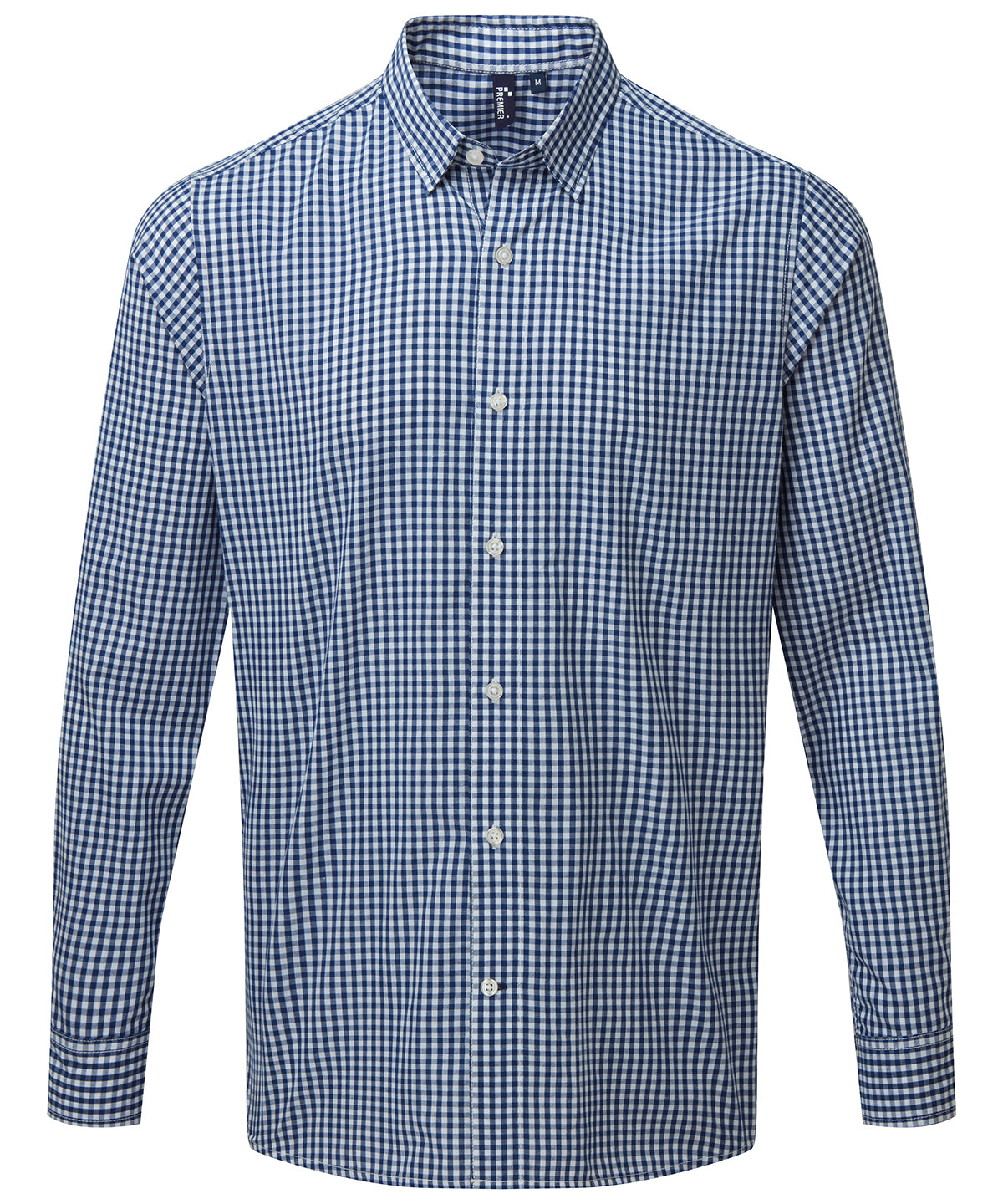 Camisa de cuadros de manga larga Maxton | Azul Marino/Blanco