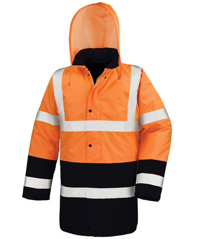 Chaleco de seguridad bicolor para autopistas | Naranja Fluorescente/Negro