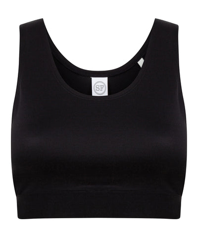 Top corto de moda infantil | Negro/Negro