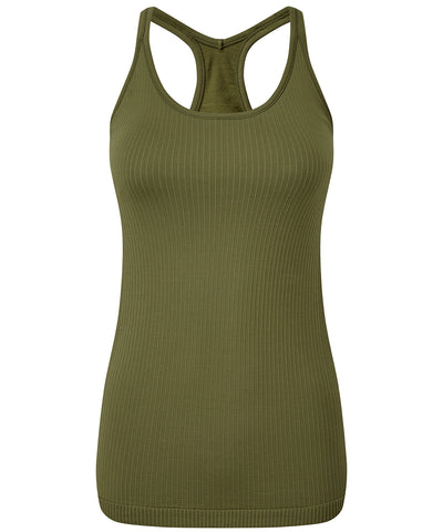 Chaleco moldeador multi-deporte sin costuras con ajuste 3D y soporte secreto para mujer TriDri® | Verde Oliva