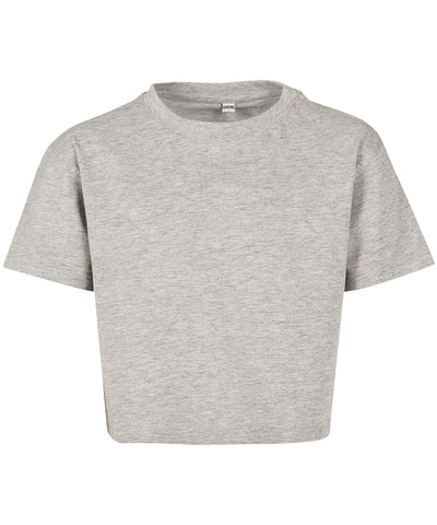 Camiseta corta de manga corta para nias | Gris Jaspeado