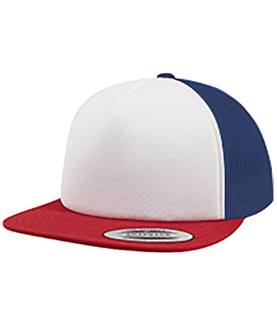 Gorra de camionero de espuma con frente blanco (6005FW) | Rojo/Blanco/Azul Royal