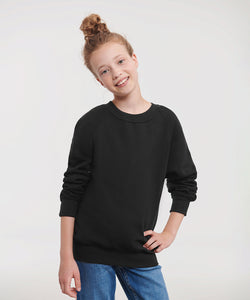 Sudadera infantil de manga ragln | Negro