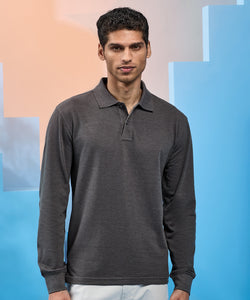 Polo de manga larga de corte clsico para hombre | Negro