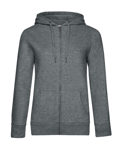 BC Queen sudadera con capucha con cremallera | Gris Medio Jaspeado