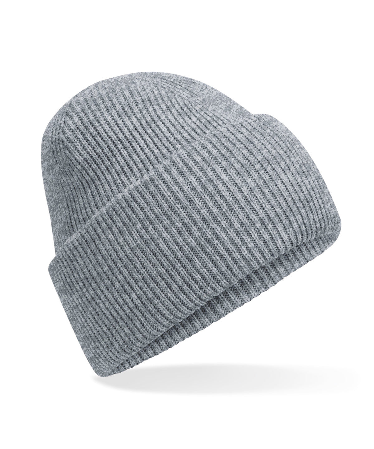 Gorro clsico de punto con borde profundo vuelto | Ceniza