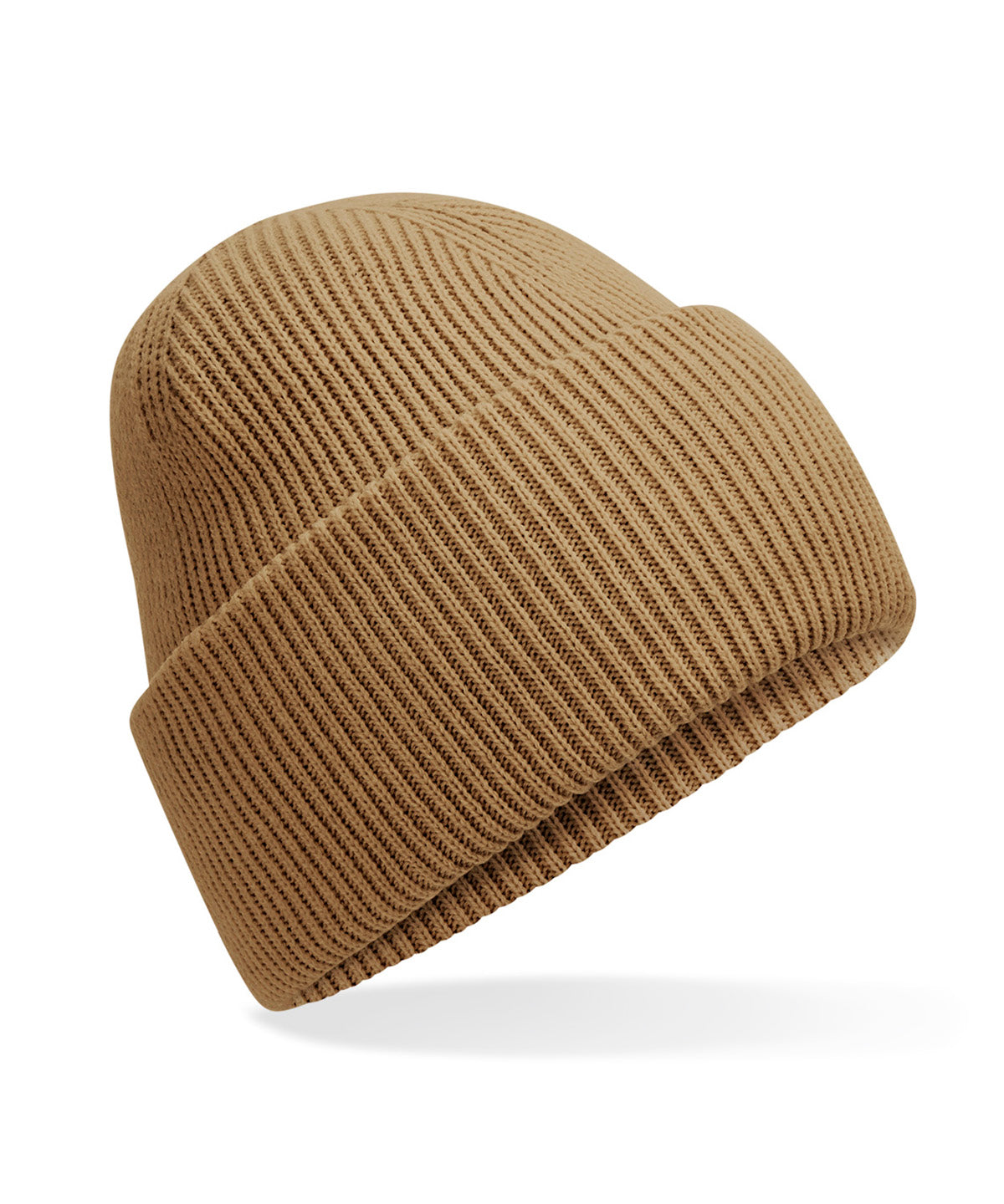 Gorro clsico de punto con borde profundo vuelto | Beige