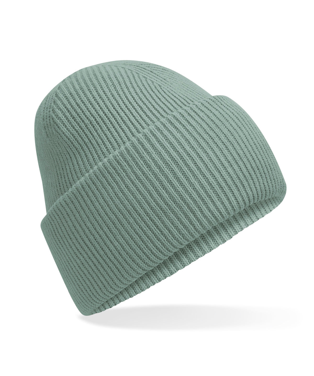 Gorro clsico de punto con borde profundo vuelto | Verde Empolvado