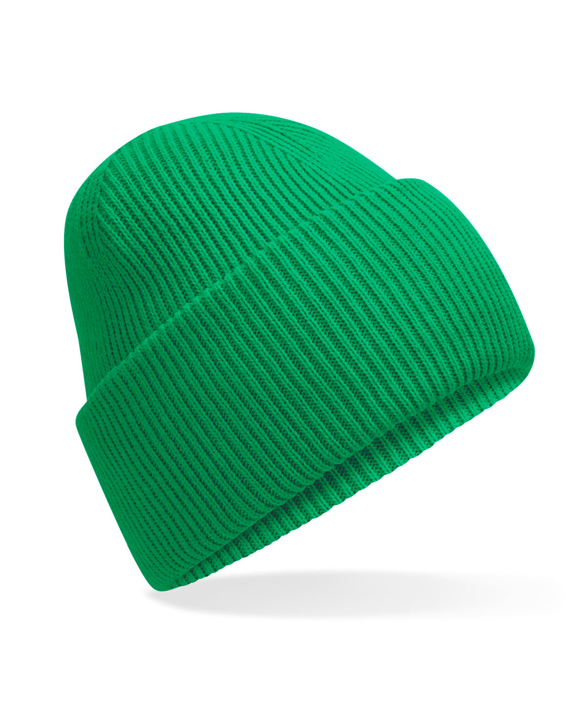 Gorro clsico de punto con borde profundo vuelto | Verde Esmeralda