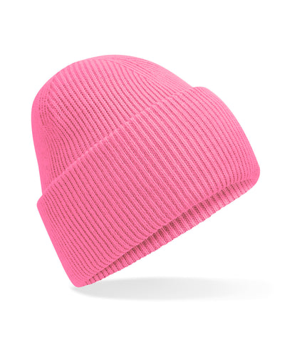 Gorro clsico de punto con borde profundo vuelto | Rosa Verdadero
