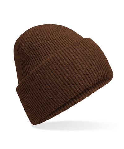Gorro clsico de punto con borde profundo vuelto | Nogal
