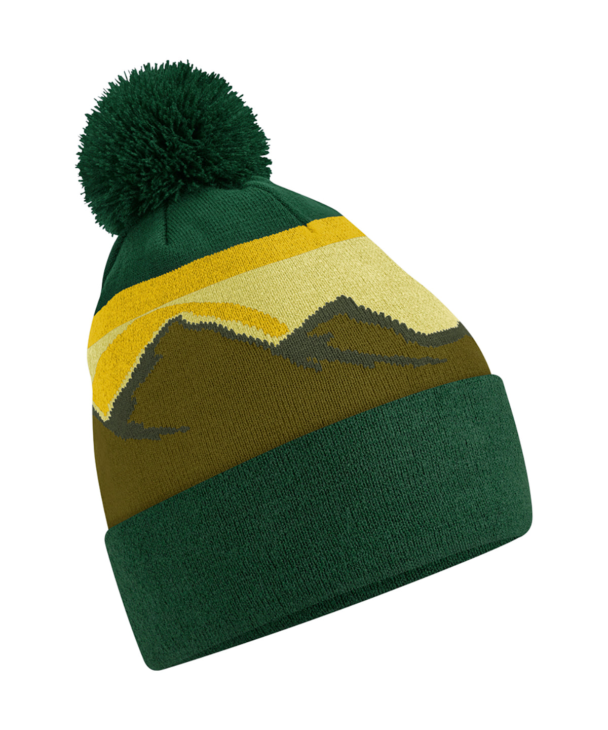 Gorro de lana con pompn de picos de montaa | Picos Alpinos