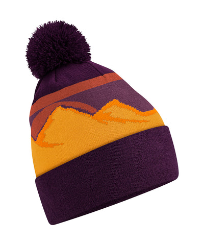 Gorro de lana con pompn de picos de montaa | Picos Del Desierto