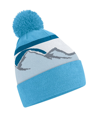 Gorro de lana con pompn de picos de montaa | Picos De Glaciar