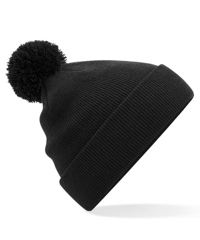 Gorro de lana con pompn para nios | Negro