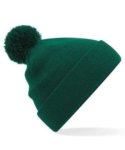 Gorro de lana con pompn para nios | Verde Botella