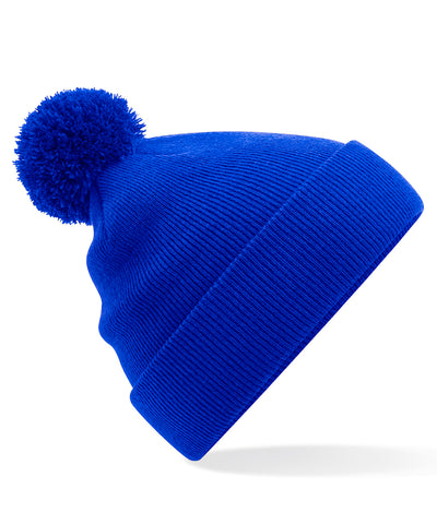 Gorro de lana con pompn para nios | Azul Real Brillante