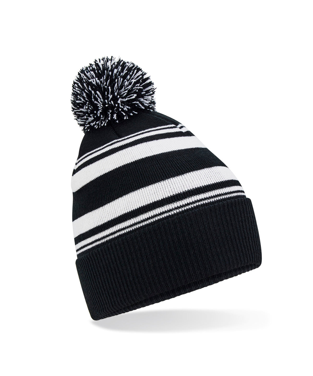 Gorro de punto a rayas | Negro/Blanco