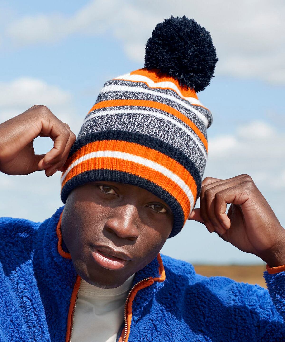 Gorro de aficionado multi-deporte | Negro/Verde Kelly/Blanco
