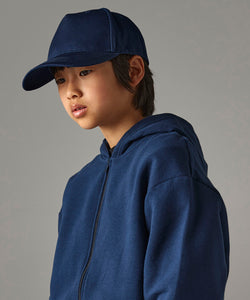 Gorra de cinco paneles de algodn orgnico para nios | Negro