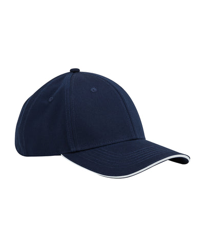 Gorra clsica de algodn orgnico EarthAware® de 6 paneles con visera tipo sandwich | Azul Real