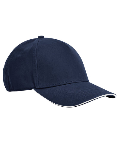 Gorra de 5 paneles de algodn orgnico clsica EarthAware® con visera tipo sandwich | Azul Real