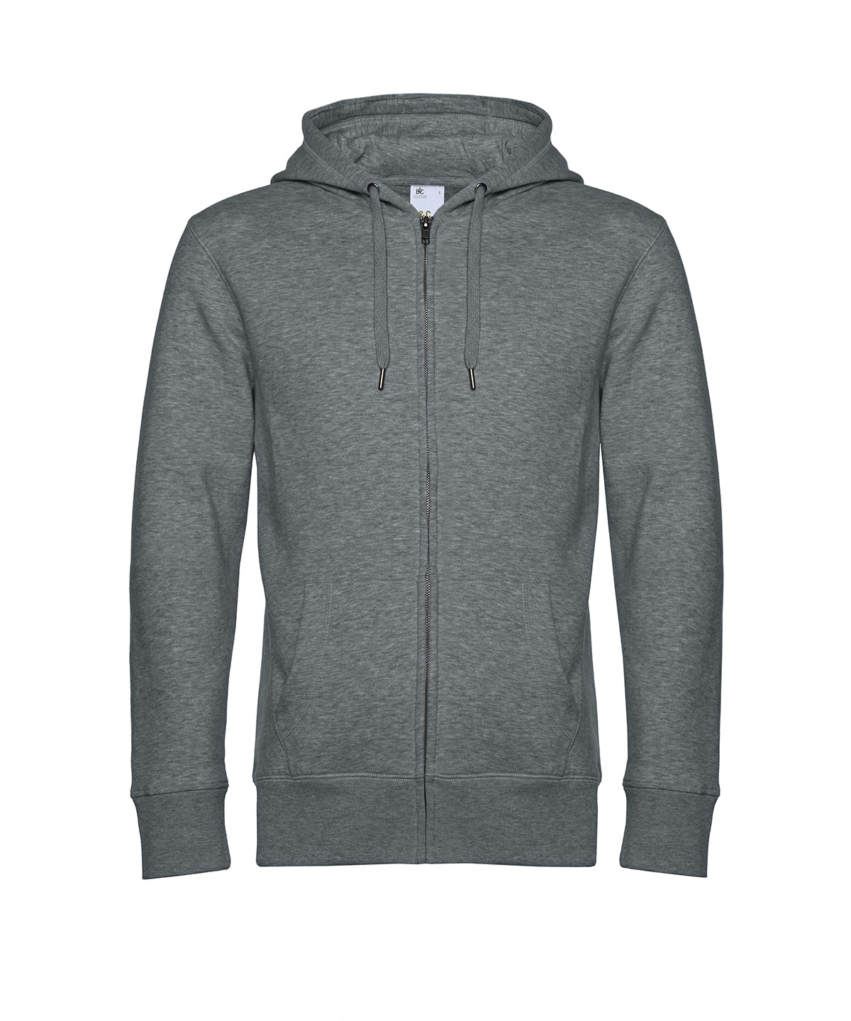 BC KING Capucha con Cremallera | Gris Medio Jaspeado