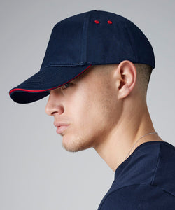 Gorra Ultimate de 5 paneles - visera sandwich | Negro/Blanco