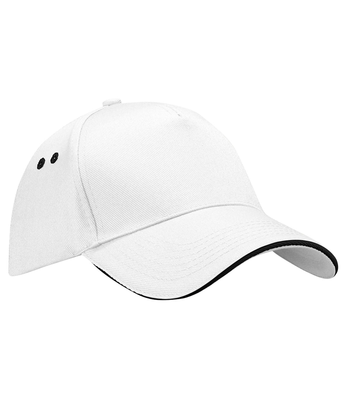 Gorra Ultimate de 5 paneles - visera sandwich | Blanco/Negro