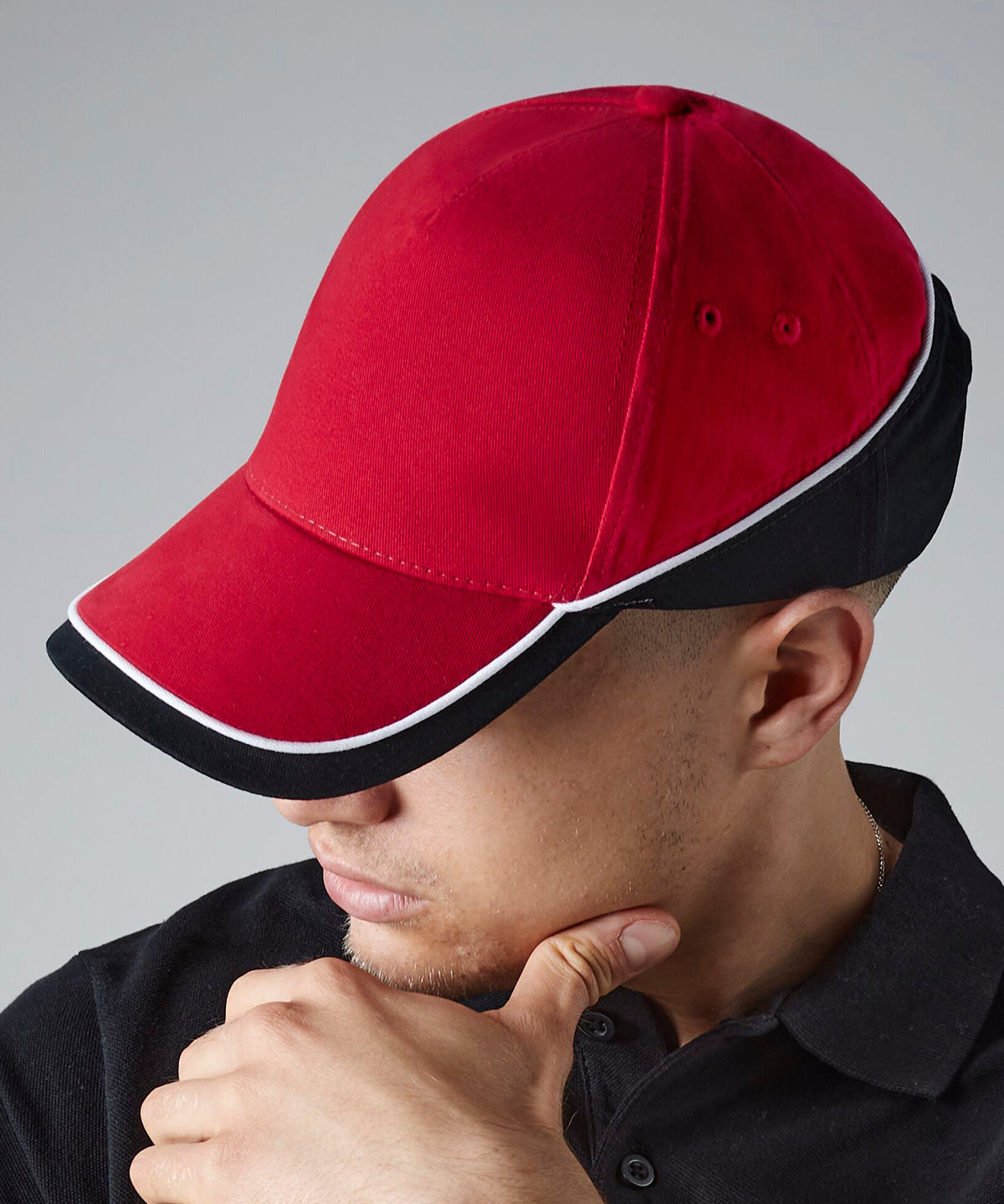 Gorra de competicin para equipo | Negro/Blanco - Negro y Blanco Brillante