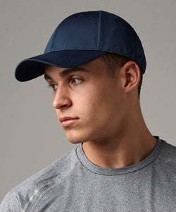Gorra de 6 paneles de malla transpirable | Negro