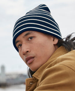 Gorro a rayas con puo profundo original | Negro/Gris Grafito