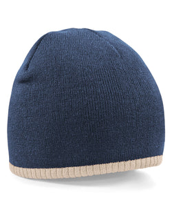 Gorro de punto bicolor de colocacin rpida | Negro/Piedra