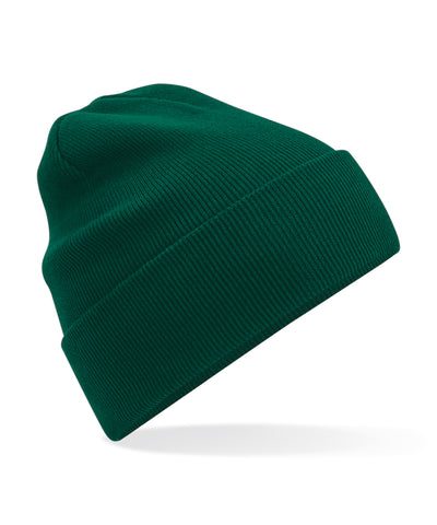 Gorro de punto original con vuelta de algodn orgnico | Verde Botella