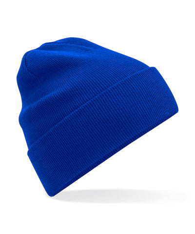Gorro de punto original con vuelta de algodn orgnico | Azul Real Brillante