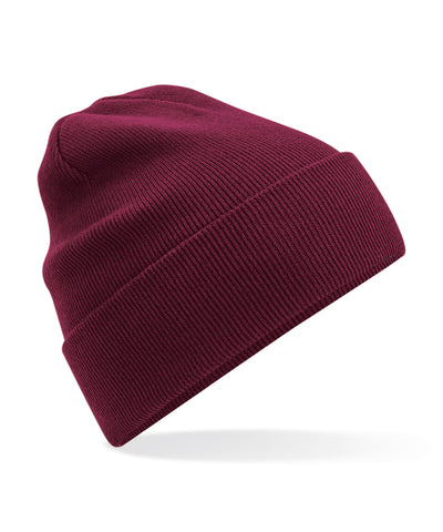Gorro de punto original con vuelta de algodn orgnico | Burdeos