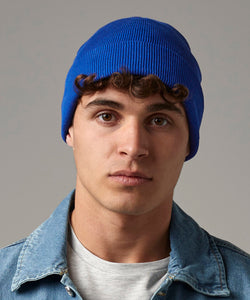 Gorro de punto original con vuelta de algodn orgnico | Negro