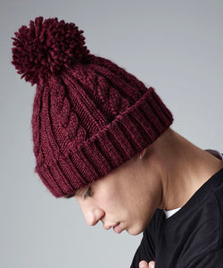 Gorro de punto de cable jaspeado | Negro