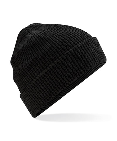 Gorro de algodn orgnico en tejido de nido de abeja | Negro