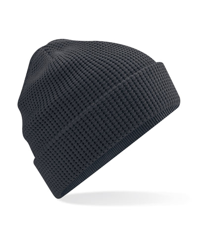 Gorro de algodn orgnico en tejido de nido de abeja | Gris Grafito