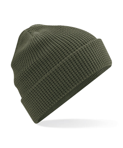 Gorro de algodn orgnico en tejido de nido de abeja | Verde Oliva