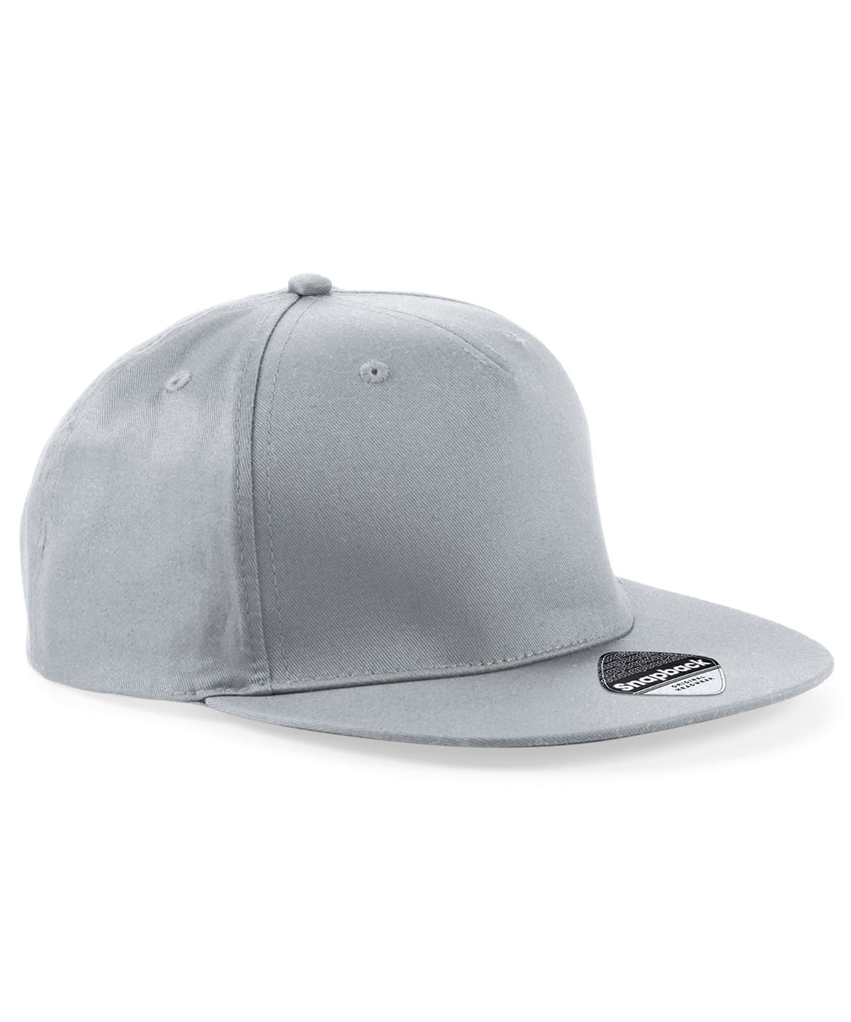 Gorra de rapero de 5 paneles con cierre a presin | Gris Claro